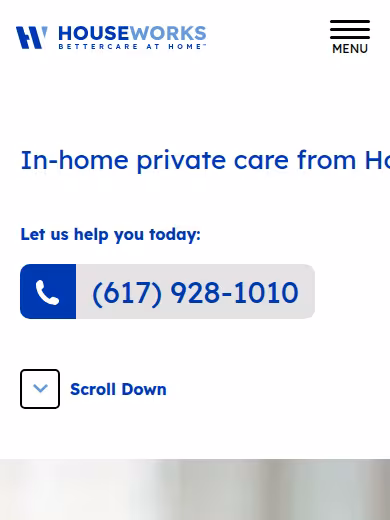 HouseWorks Home Care website