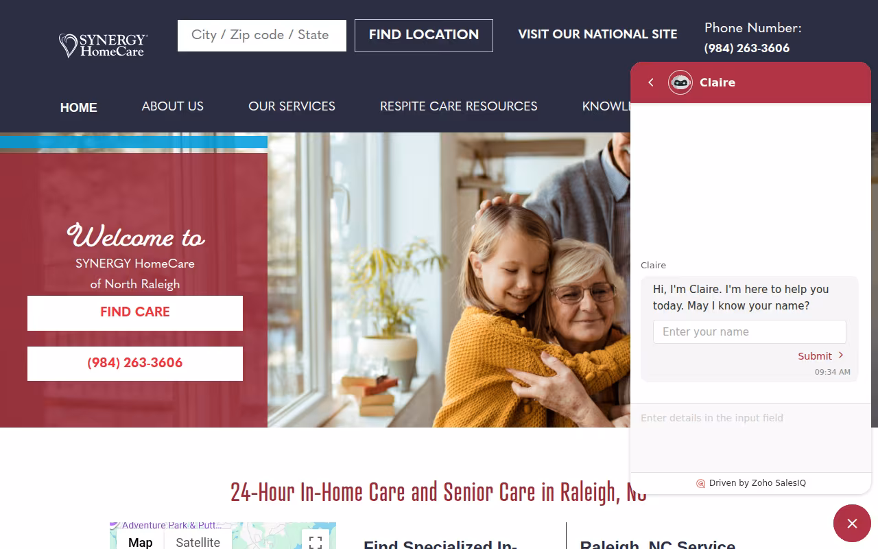 SYNERGY HomeCare website