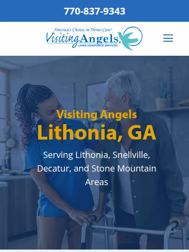Visiting Angels Senior Home Care website