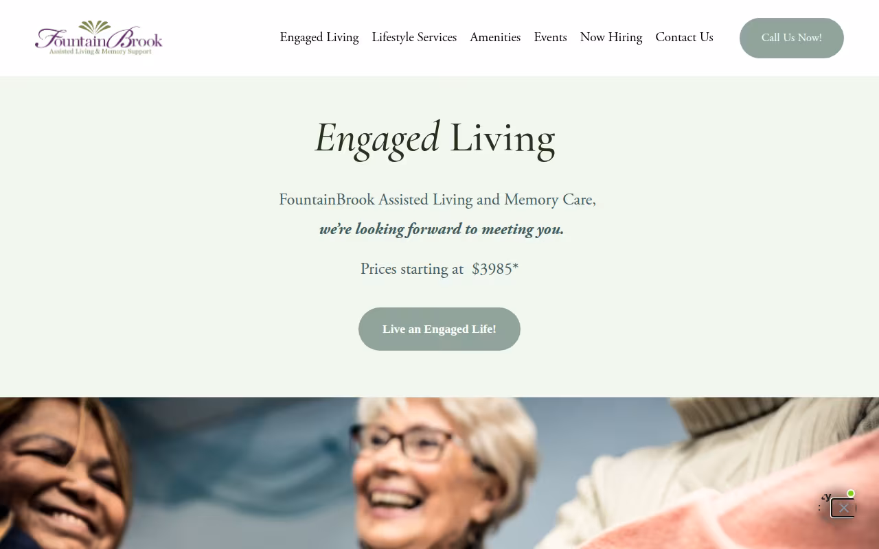 FountainBrook Assisted Living & Memory Support website