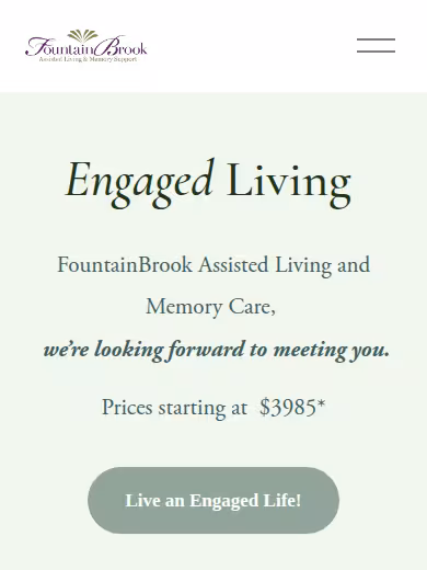 FountainBrook Assisted Living & Memory Support website