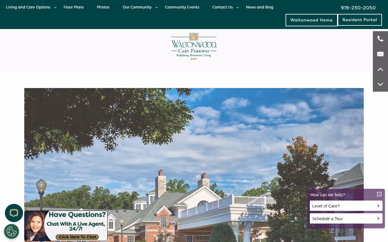 Waltonwood Cary Parkway website
