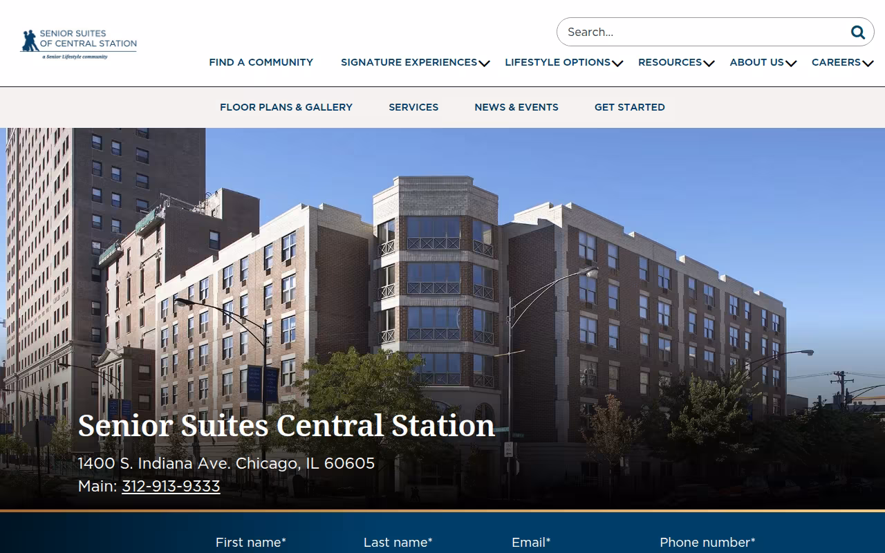 Senior Suites of Central Station website