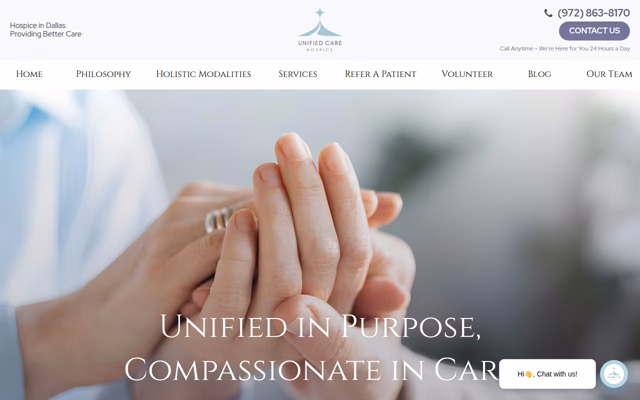 Unified Care Hospice of Texas website