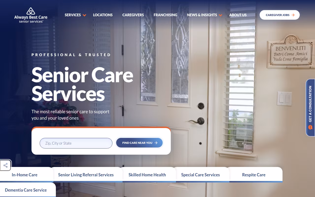 Always Best Care Senior Services website