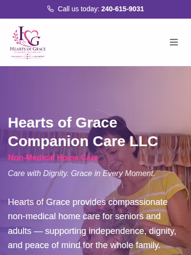 Hearts of Grace Companion Care LLC website