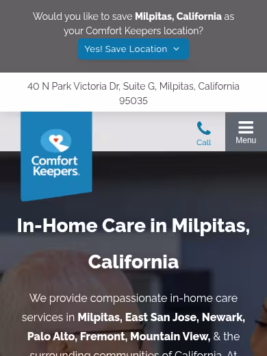 Comfort Keepers Home Care website