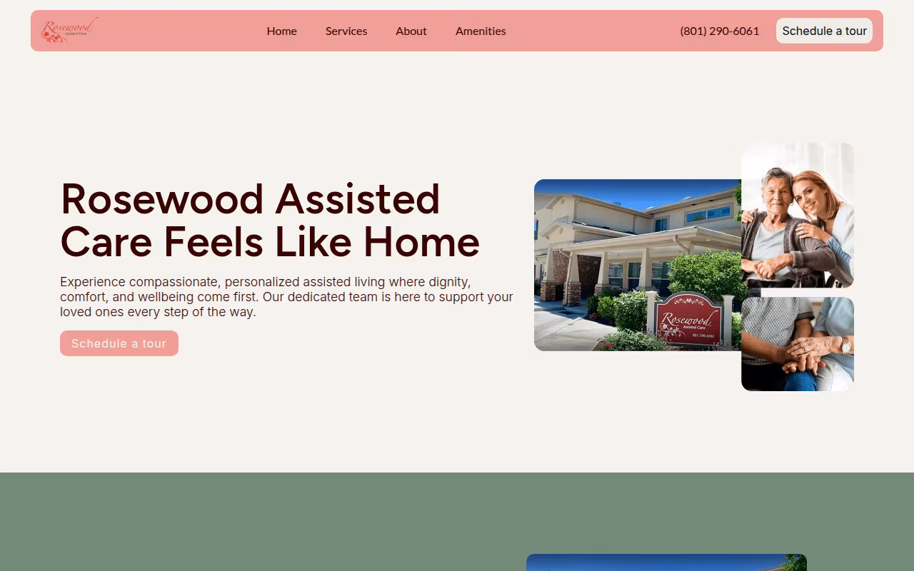 Rosewood Assisted Care website