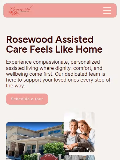 Rosewood Assisted Care website