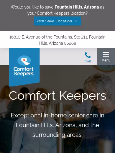 Comfort Keepers Home Care website