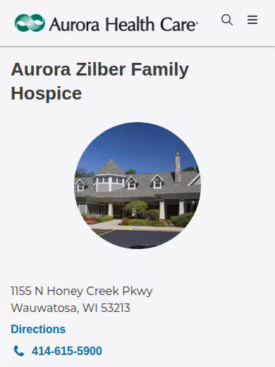 Aurora Zilber Family Hospice website