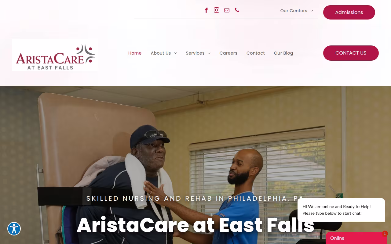 AristaCare at East Falls website