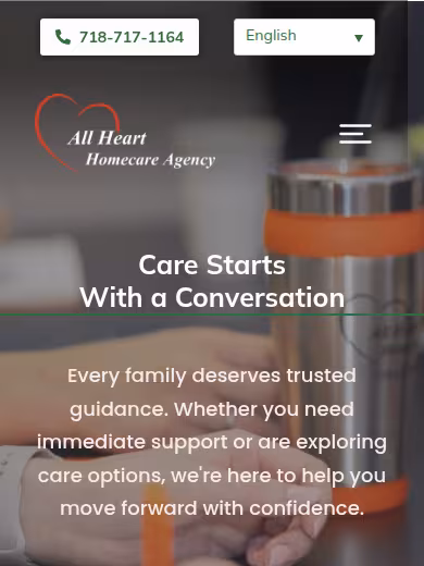 All Heart Homecare Agency website