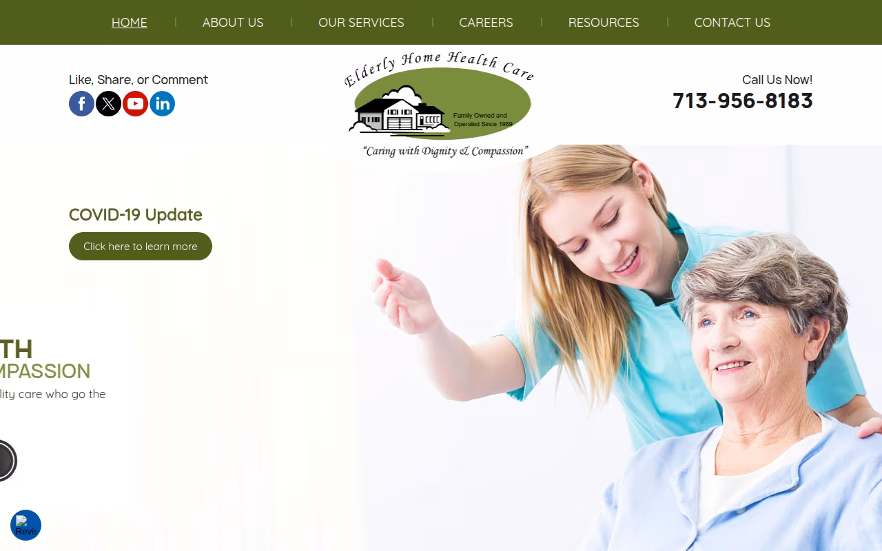 Elderly Home Healthcare website
