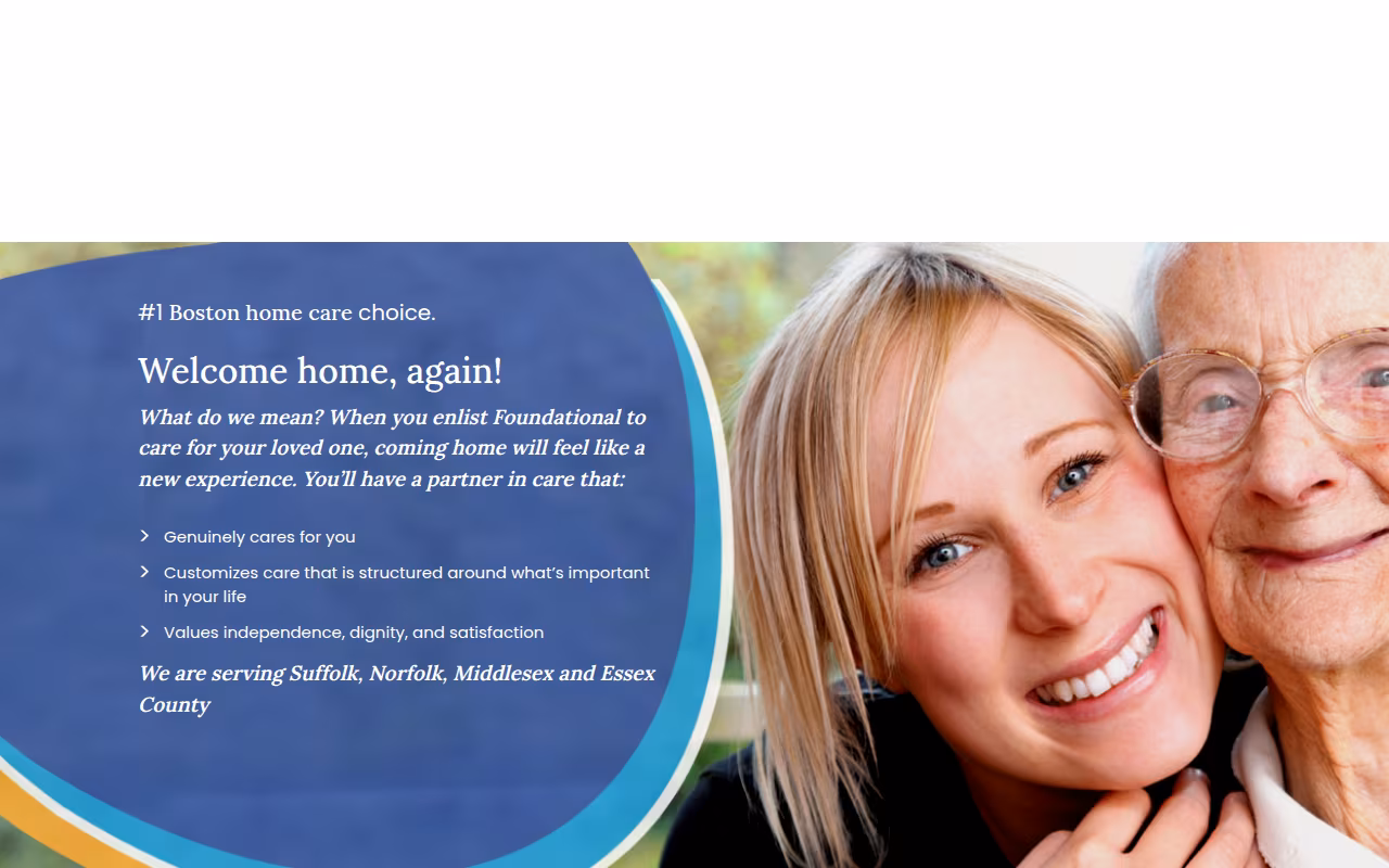 Foundational Home Care Boston website