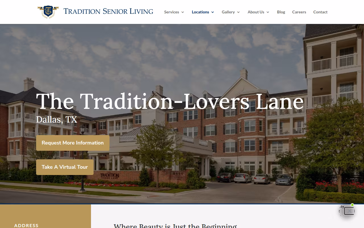 The Tradition-Lovers Lane Assisted Living & Memory Care website