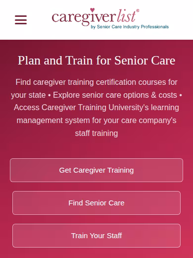 Caregiverlist, Inc. website