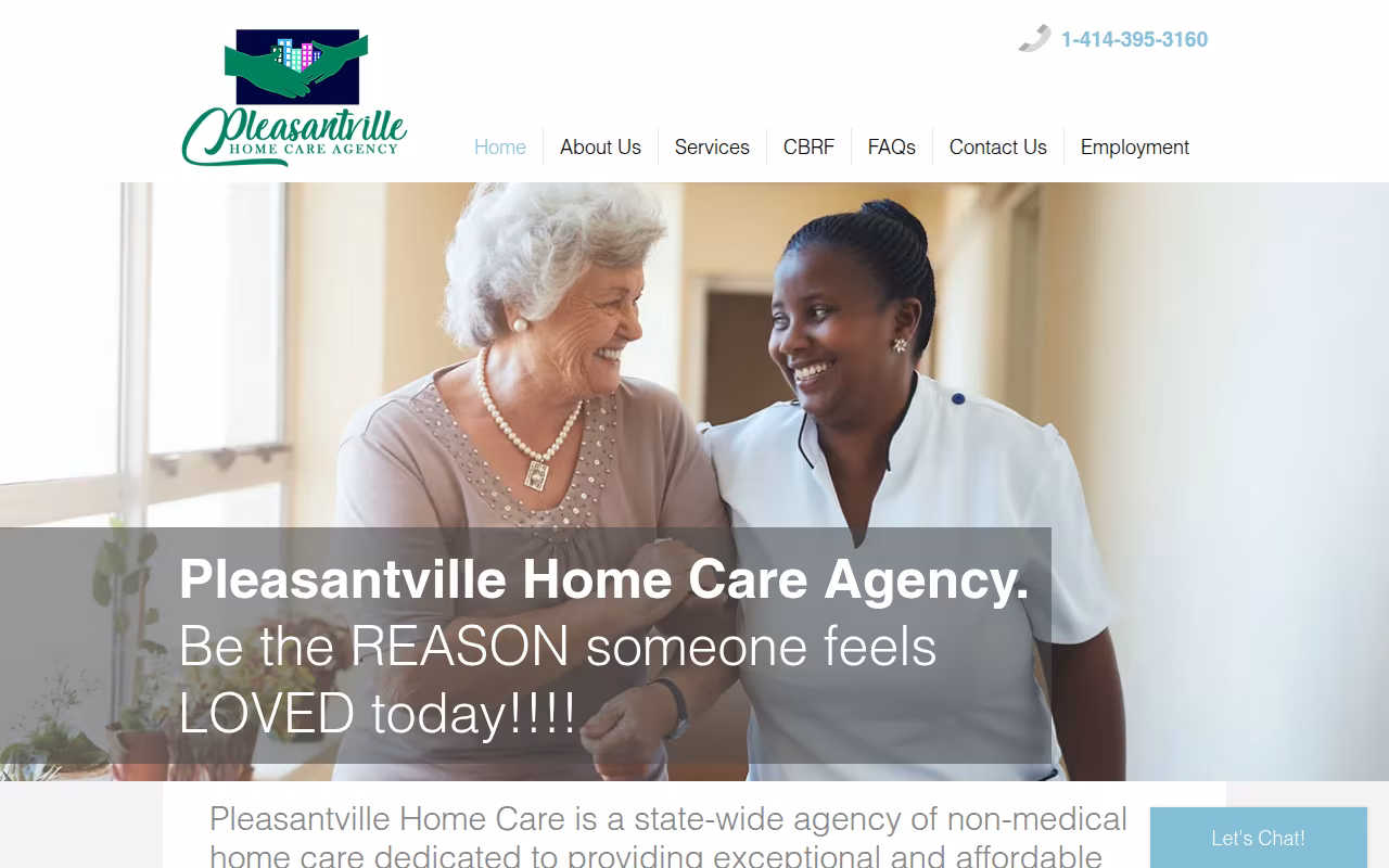Pleasantville Home Care Agency website