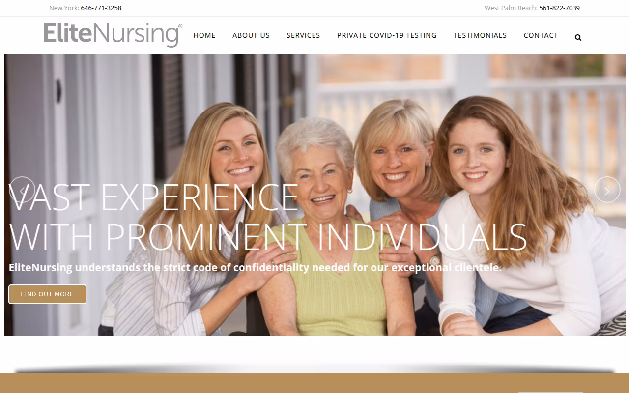 EliteNursing website