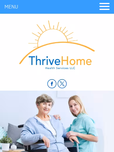 Thrive Home Care Services website