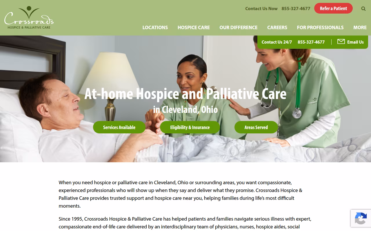 Crossroads Hospice & Palliative Care website