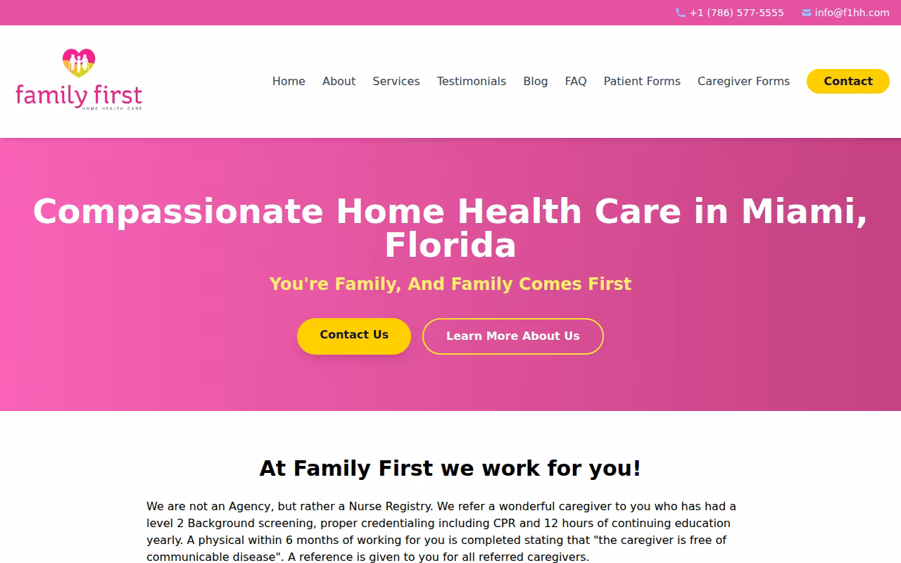 FAMILY FIRST HOME HEALTH CARE LLC website