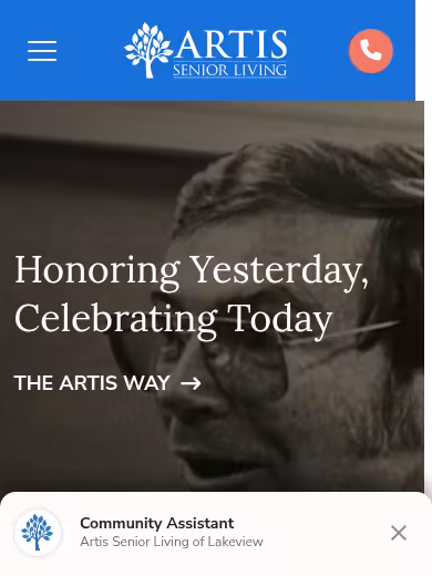 Artis Senior Living of Lakeview website