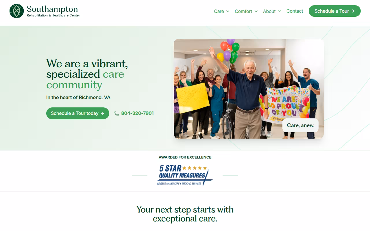 Southampton Rehabilitation & Healthcare Center website