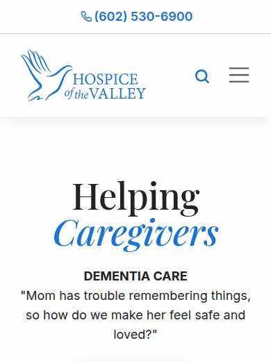 Hospice of the Valley website