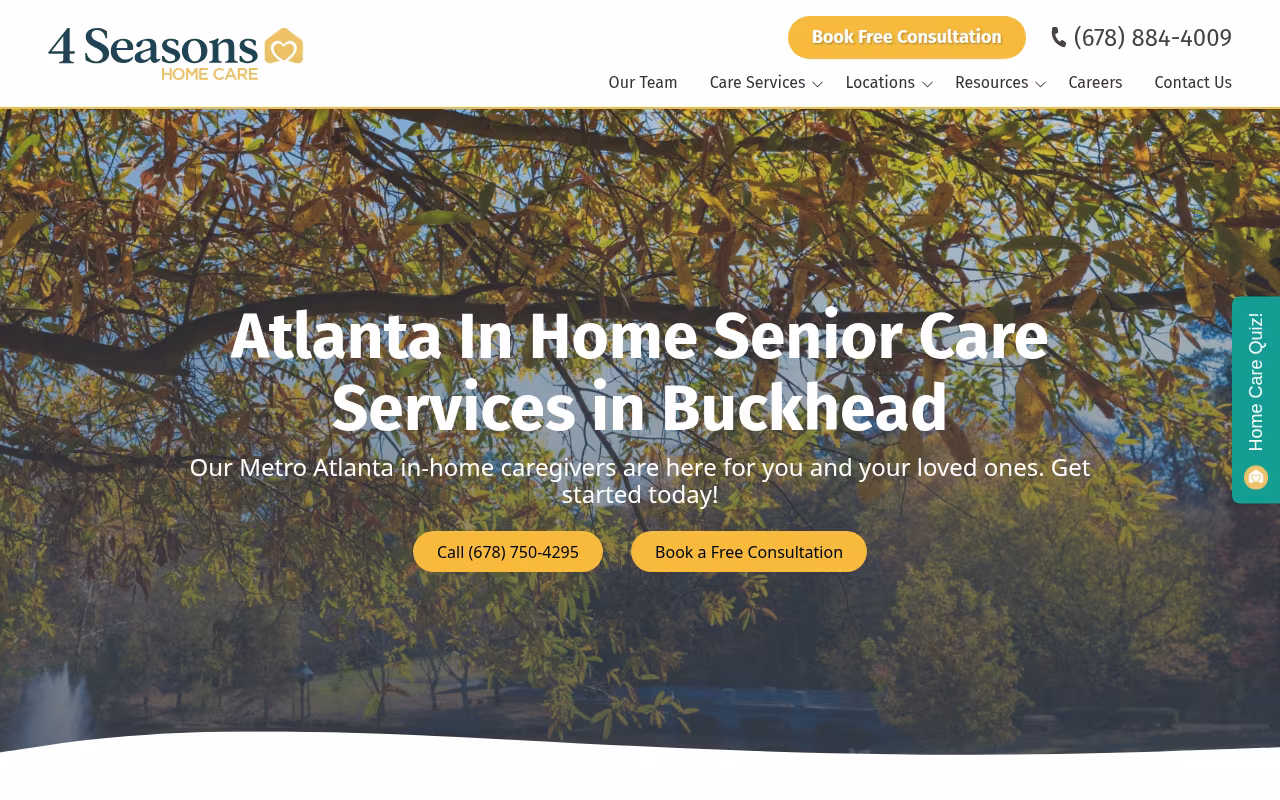 4 Seasons Home Care website