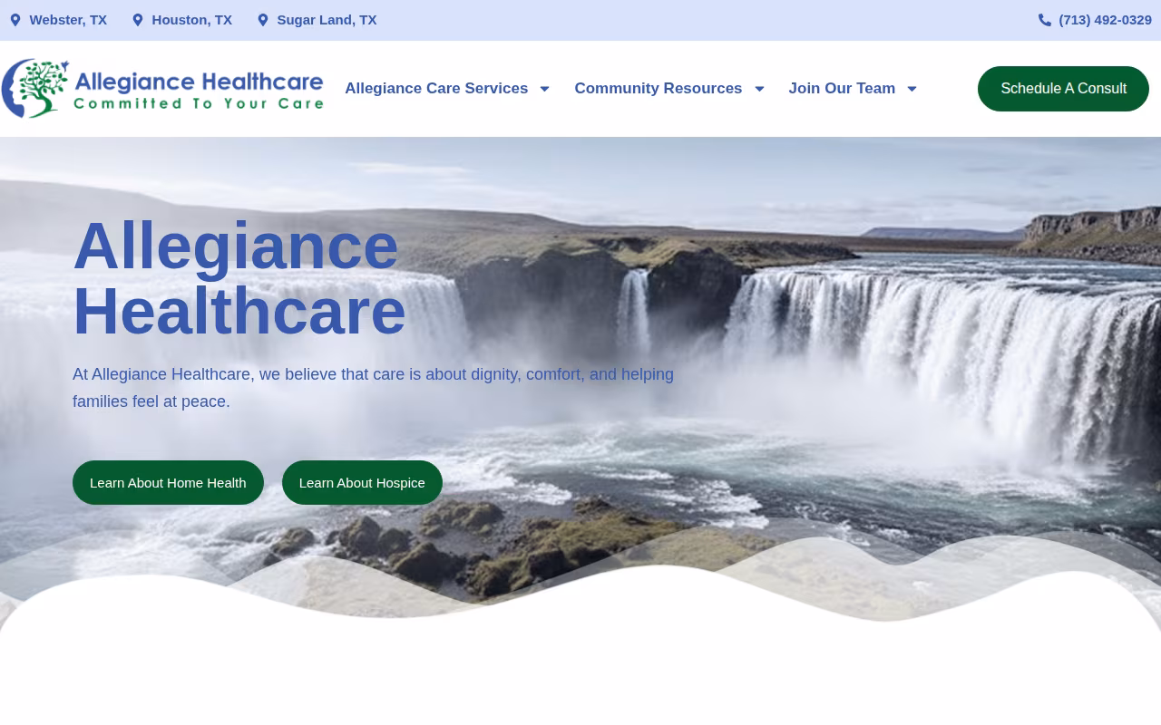 Allegiance Hospice website