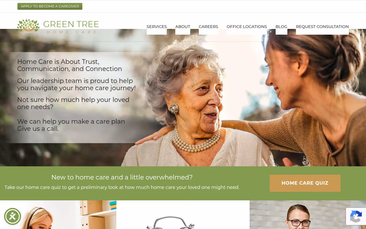 Green Tree Home Care website