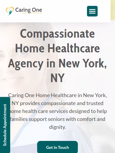Caring One Home Healthcare website