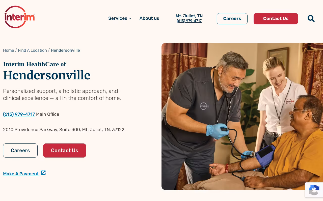 Interim HealthCare of Hendersonville website