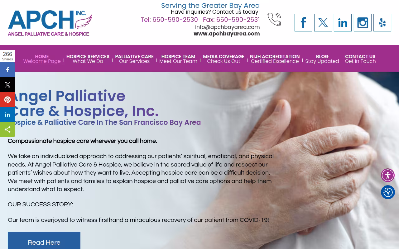 Angel Palliative Care & Hospice, Inc. website