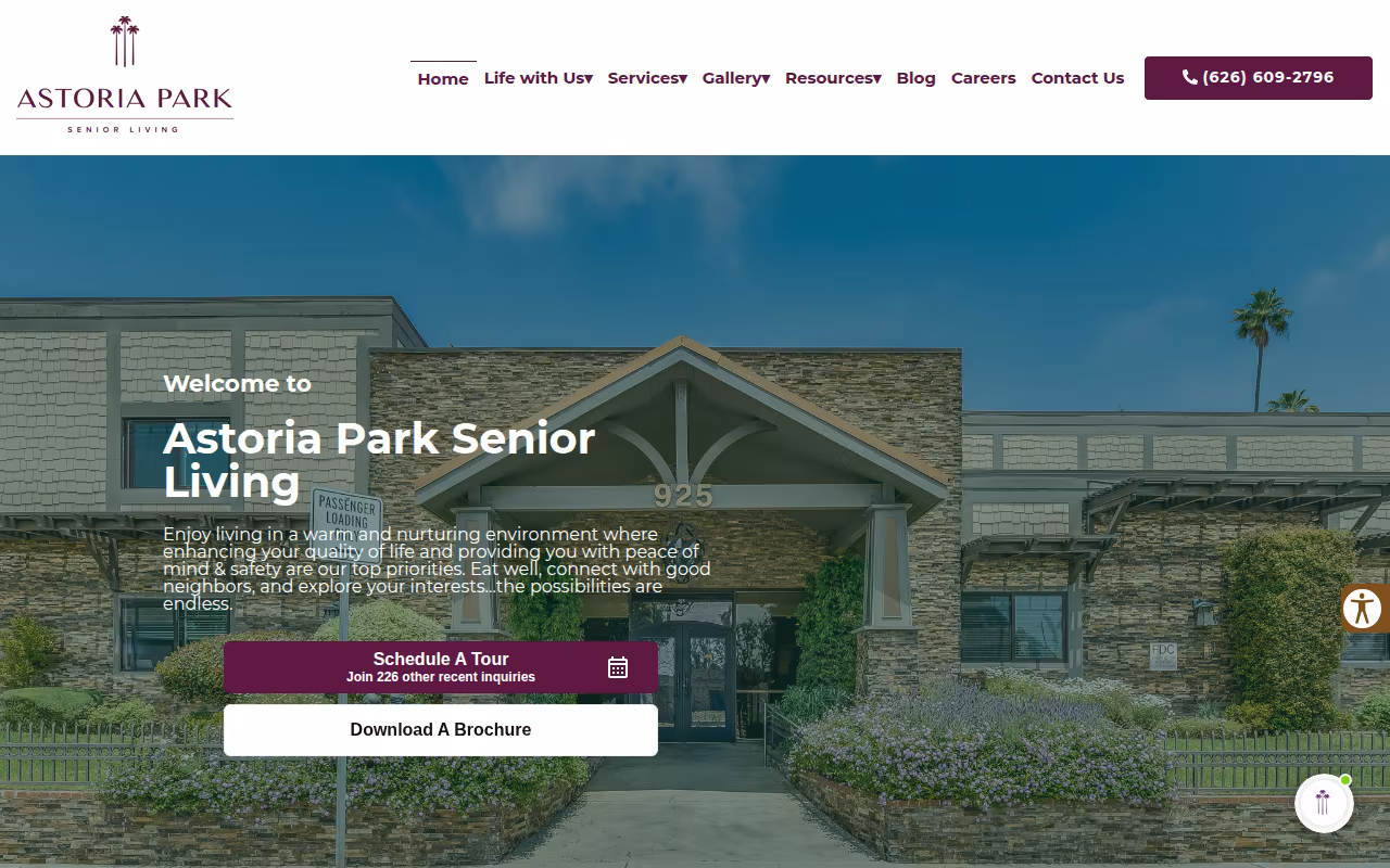 Astoria Park Senior Living website