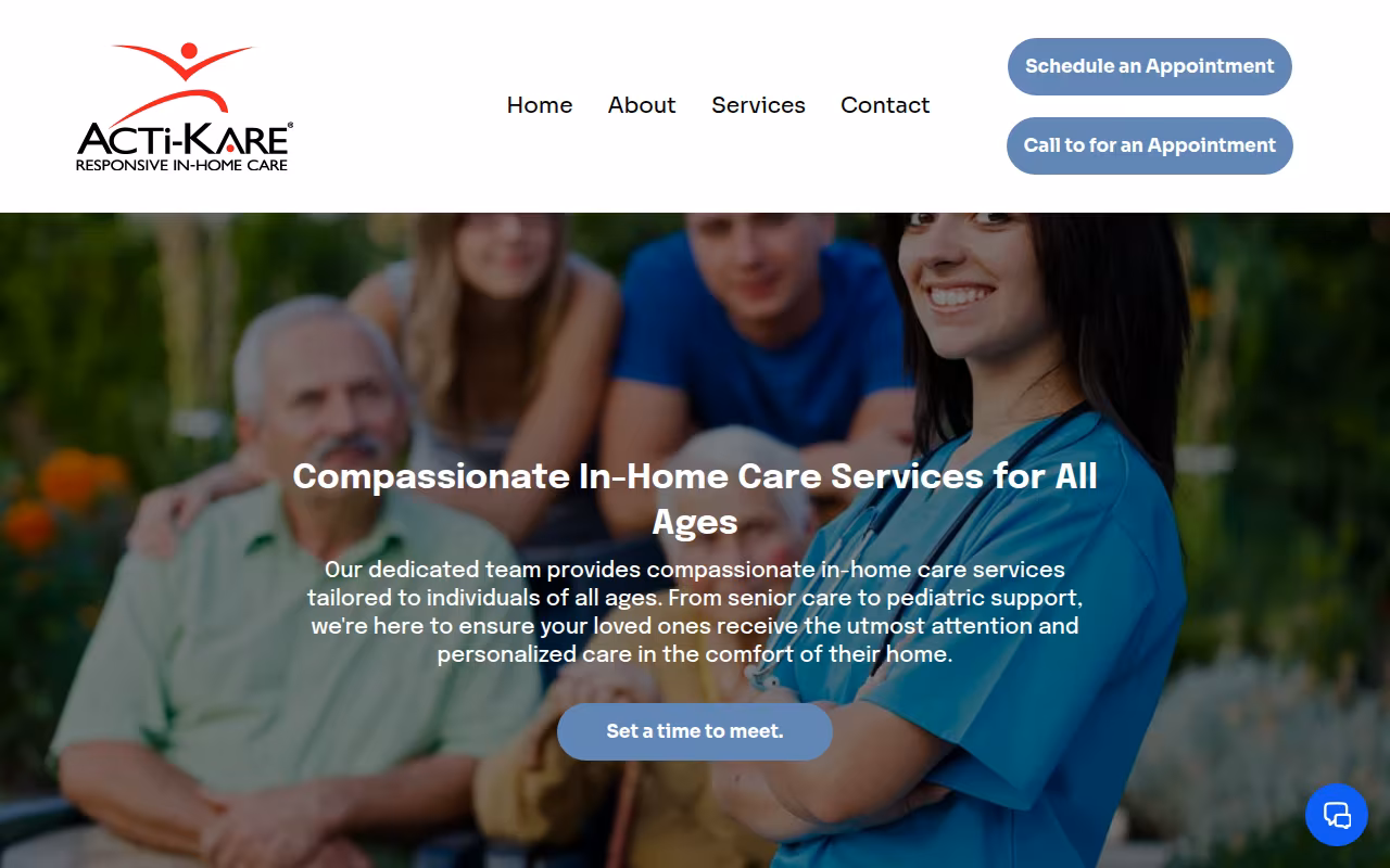 Acti-Kare Responsive In-Home Care of Richmond, VA website