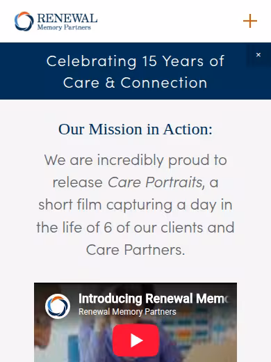 Renewal Memory Partners website