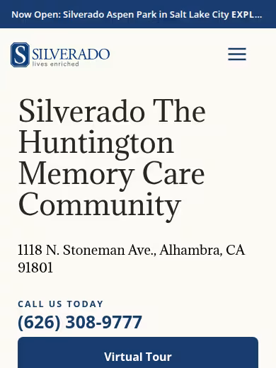 Silverado The Huntington Memory Care Community website