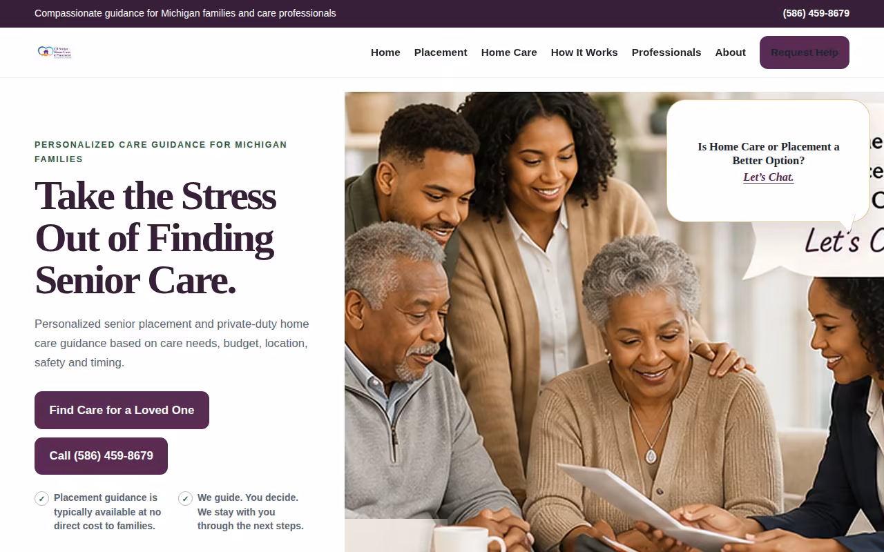 CB Senior Home Care website