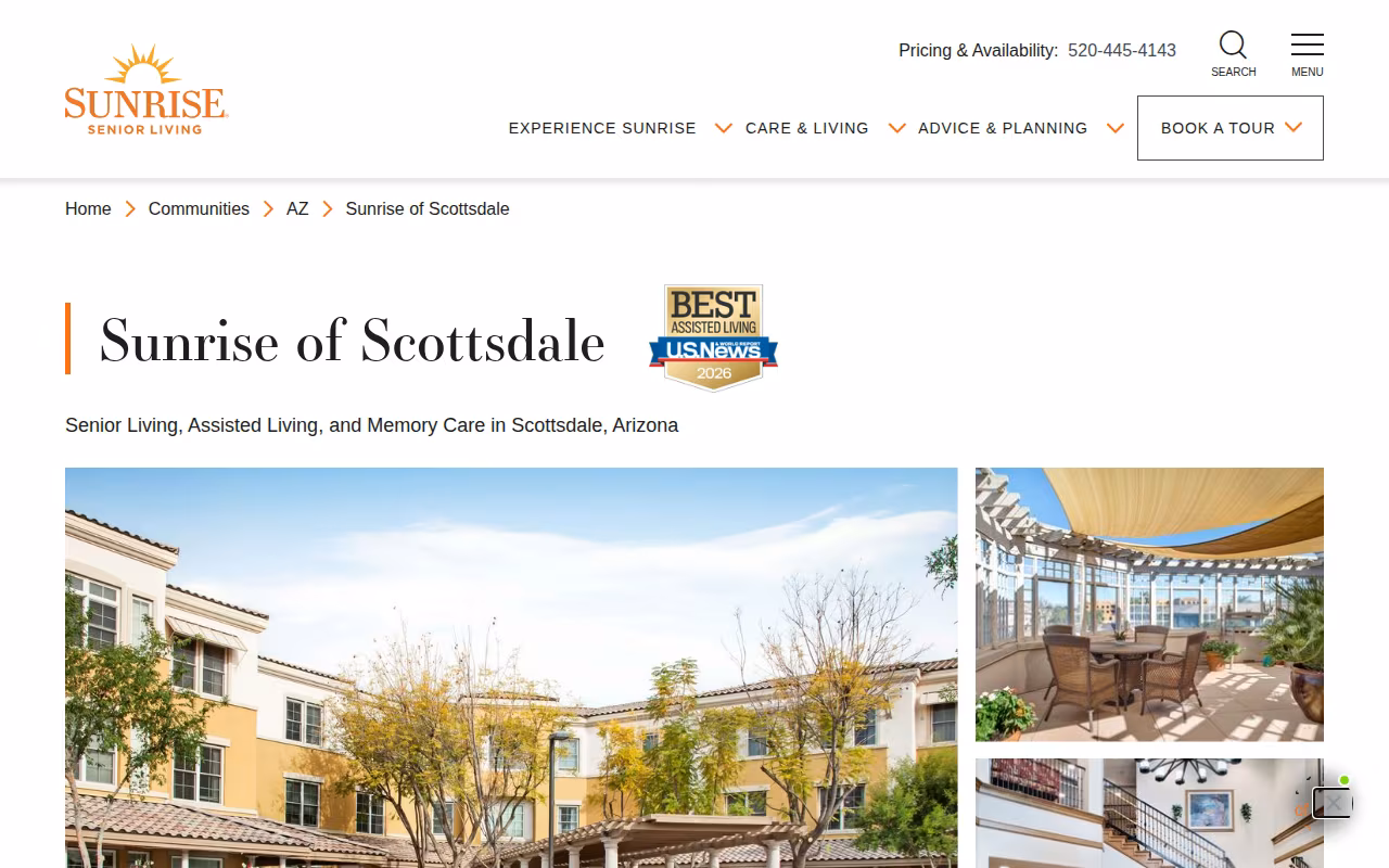 Sunrise of Scottsdale website