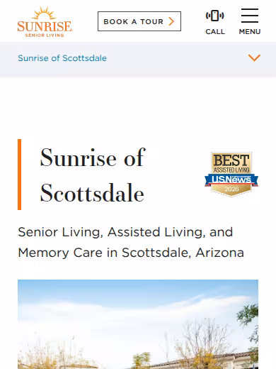 Sunrise of Scottsdale website