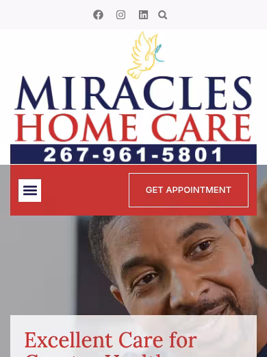 Miracles Home Care website