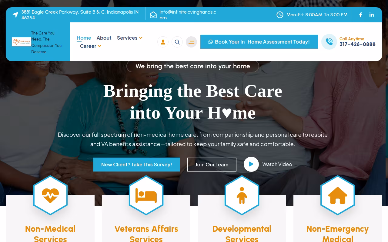 Infinite Loving Hands Homecare Services website