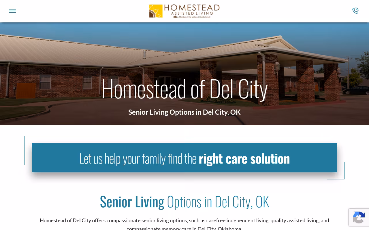 Homestead Senior Living of Del City website