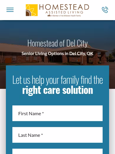 Homestead Senior Living of Del City website