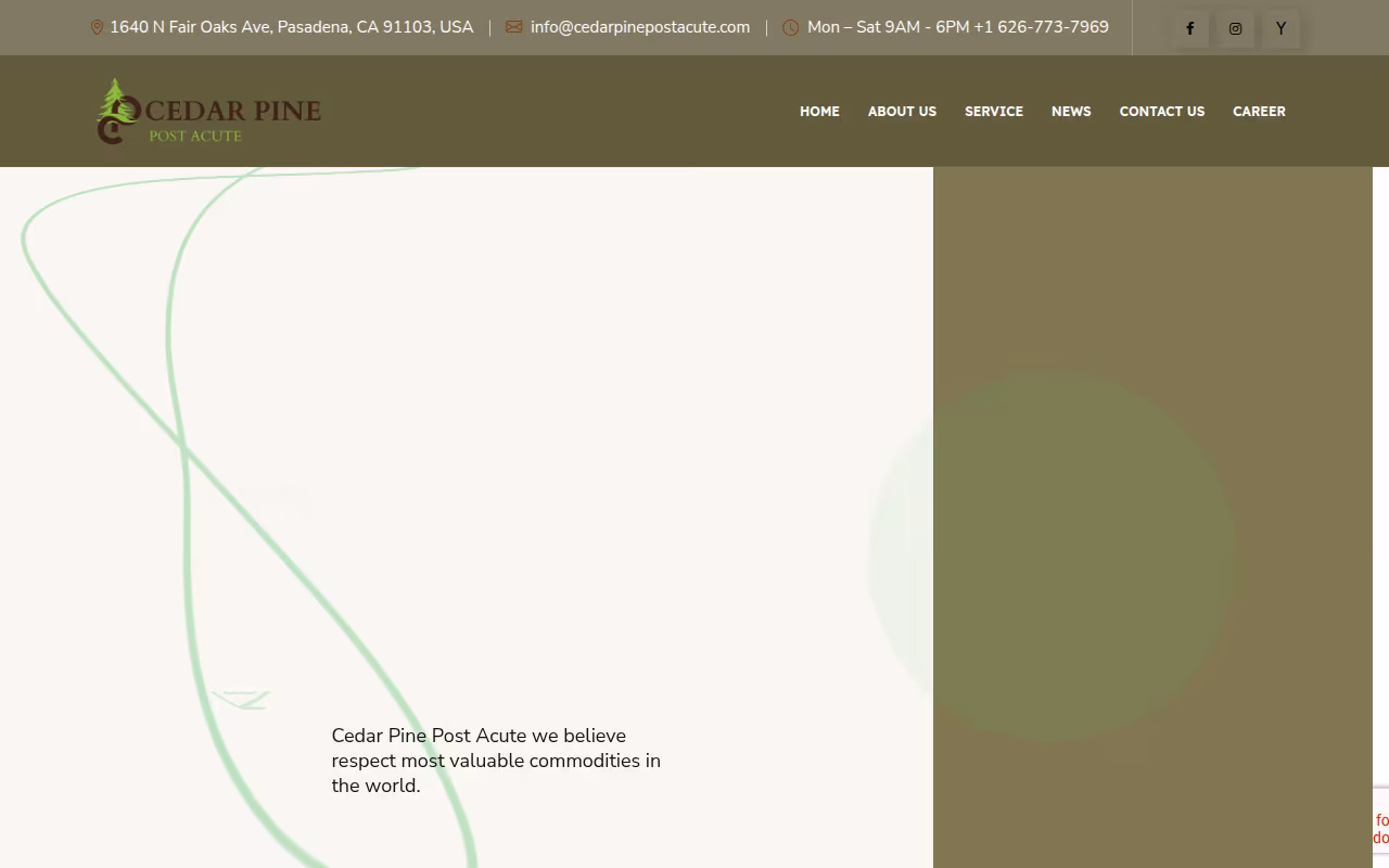 Cedar Pine Post Acute website