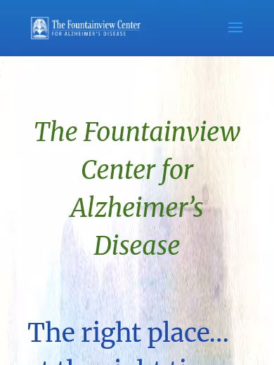 The Fountainview Center for Alzheimer's Disease website