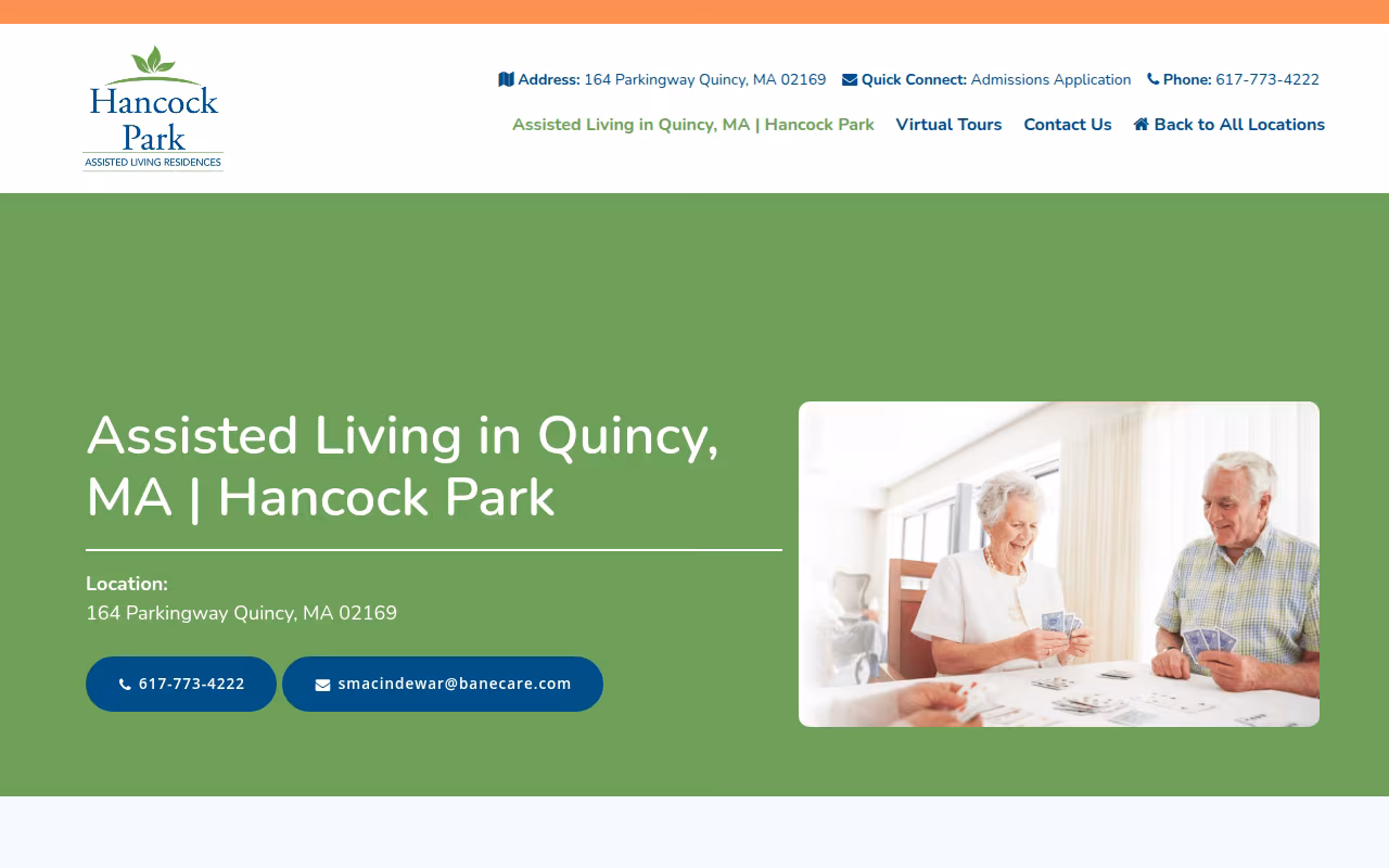 Assisted Living Residences at Hancock Park website