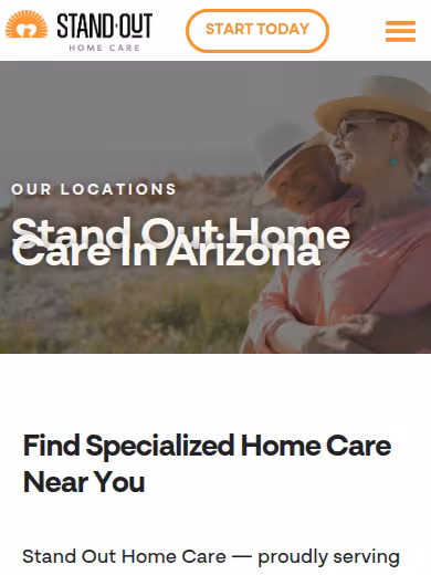 Stand Out Home Care website